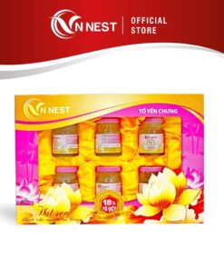 Tổ Yến Chưng Hạt Sen Dành Cho Người Ăn Kiêng VN Nest (18% Tổ Yến) - Hộp 06 Lọ x 70ml